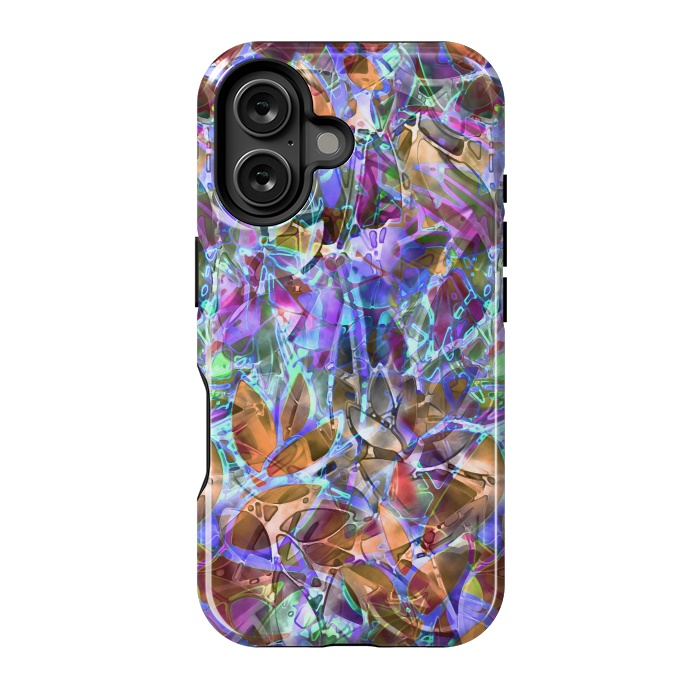 iPhone 16 StrongFit Floral Abstract Stained Glass G268 by Medusa GraphicArt