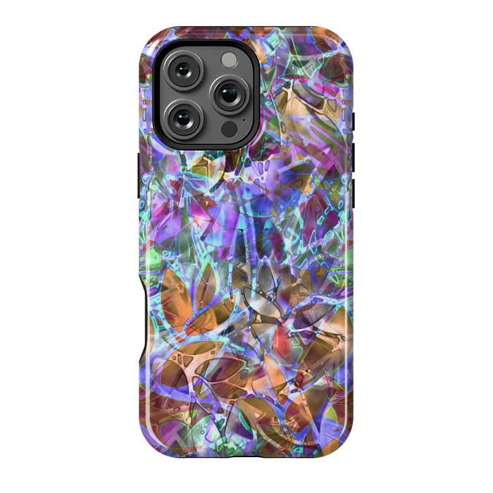 iPhone 16 Pro Max StrongFit Floral Abstract Stained Glass G268 by Medusa GraphicArt