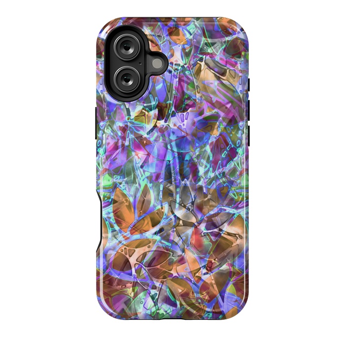 iPhone 16 Plus StrongFit Floral Abstract Stained Glass G268 by Medusa GraphicArt