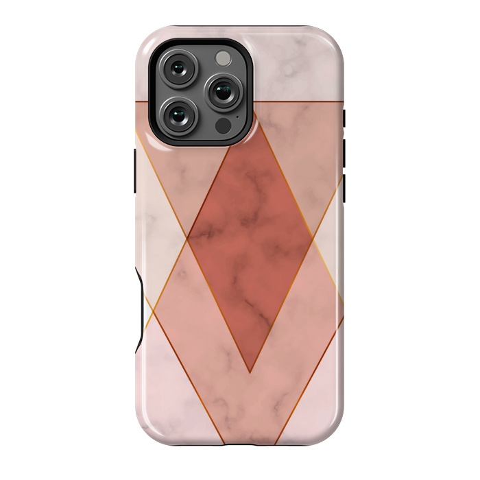 iPhone 16 Pro Max StrongFit Modern Marble Geometric Design Triangular by ArtsCase