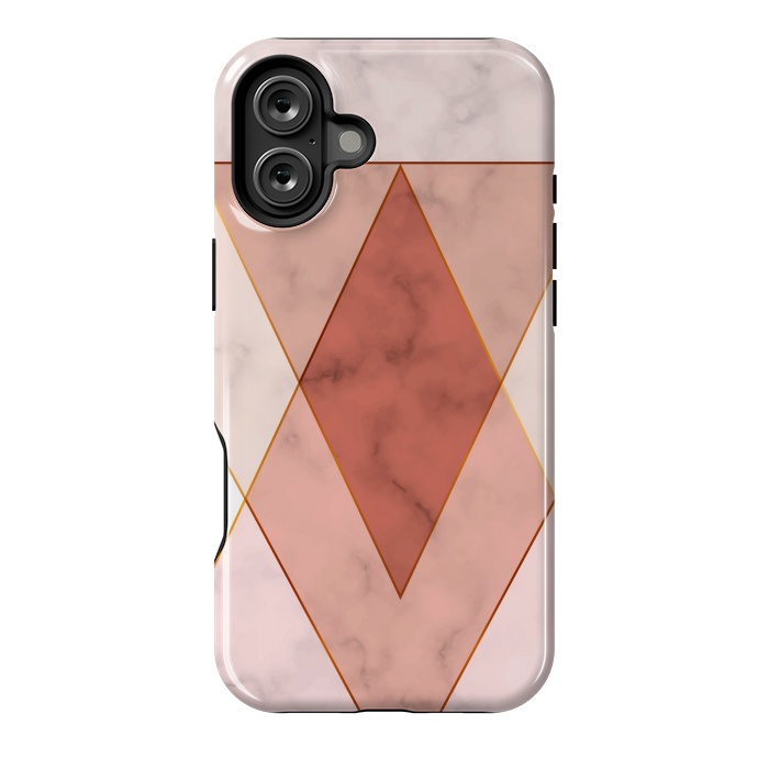 iPhone 16 Plus StrongFit Modern Marble Geometric Design Triangular by ArtsCase