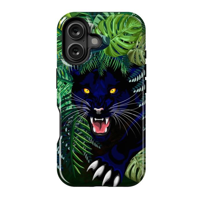 iPhone 16 StrongFit Black Panther Spirit coming out from the Jungle by BluedarkArt