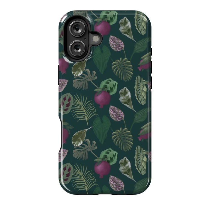 iPhone 16 Plus StrongFit Pomegranates & Palm Leaves by Tishya Oedit