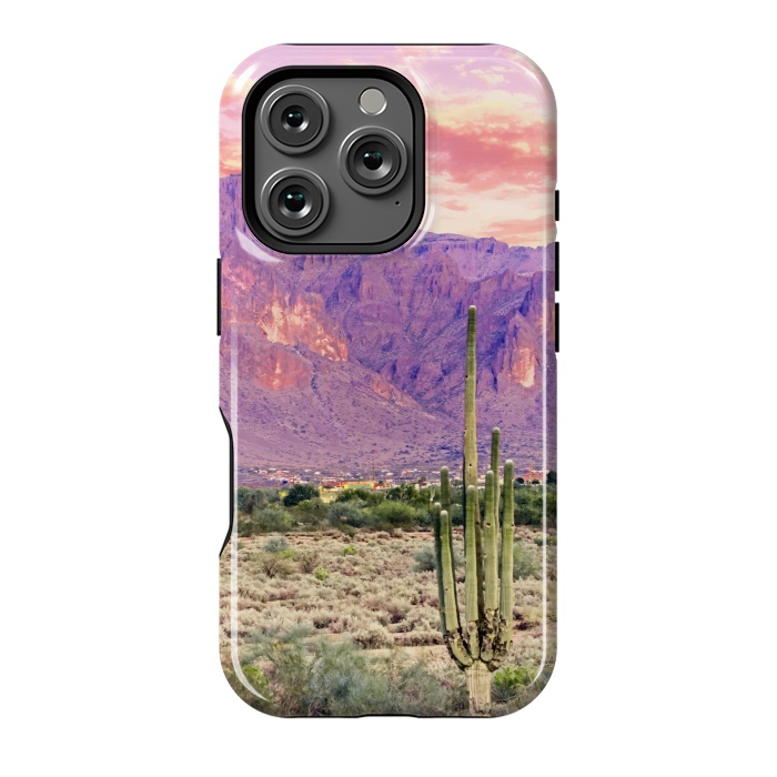 iPhone 16 Pro StrongFit Cactus Sunset by Uma Prabhakar Gokhale