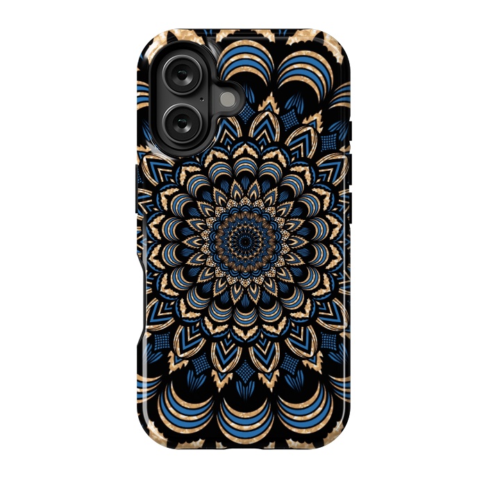 iPhone 16 StrongFit Dark blue mandala by Jms