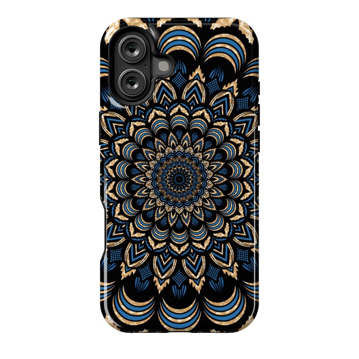 iPhone 16 Plus StrongFit Dark blue mandala by Jms