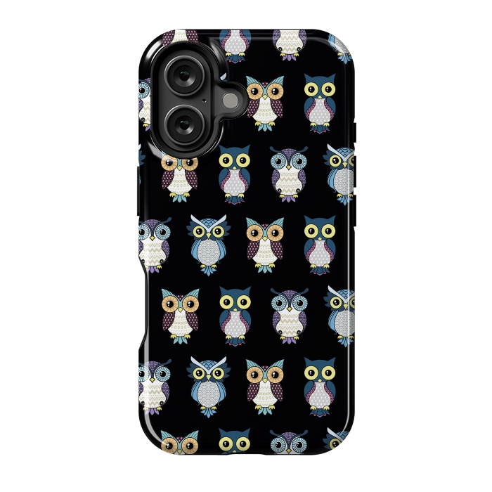 iPhone 16 StrongFit Owls pattern by Laura Nagel