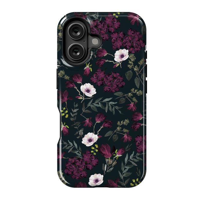 iPhone 16 StrongFit Romantic Pattern Dark by Anis Illustration