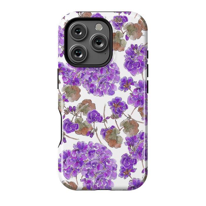 iPhone 16 Pro StrongFit Purple Geranium by Anis Illustration