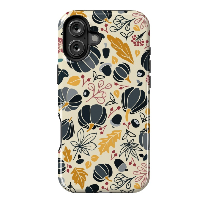 iPhone 16 Plus StrongFit Fall Fruits in Navy and Yellow by Paula Ohreen