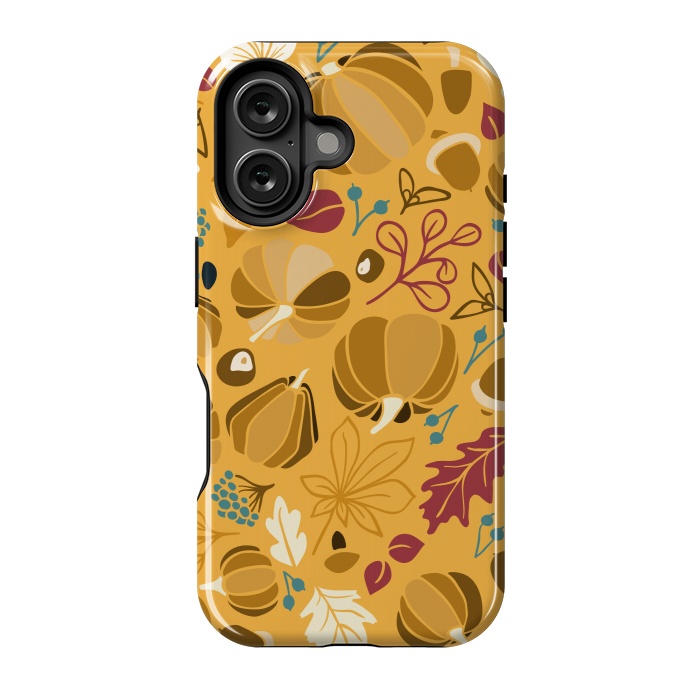 iPhone 16 StrongFit Fall Fruits in Mustard and Red by Paula Ohreen