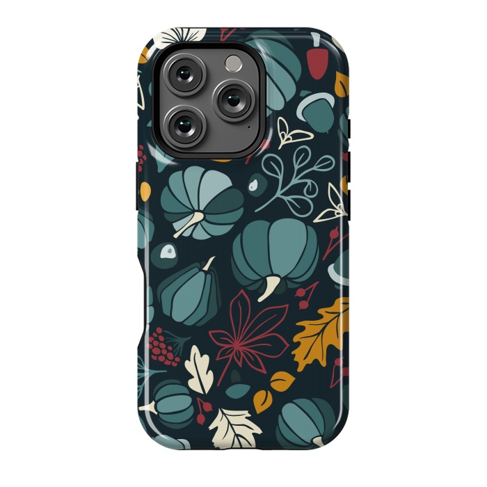 iPhone 16 Pro StrongFit Fall Fruits in Navy and Red by Paula Ohreen