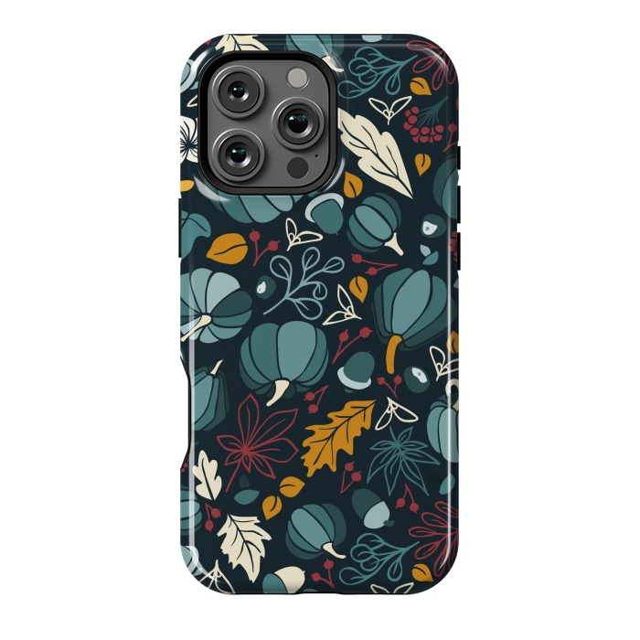 iPhone 16 Pro Max StrongFit Fall Fruits in Navy and Red by Paula Ohreen