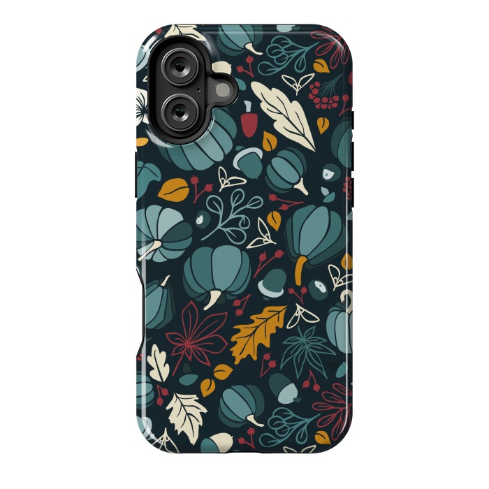 iPhone 16 Plus StrongFit Fall Fruits in Navy and Red by Paula Ohreen