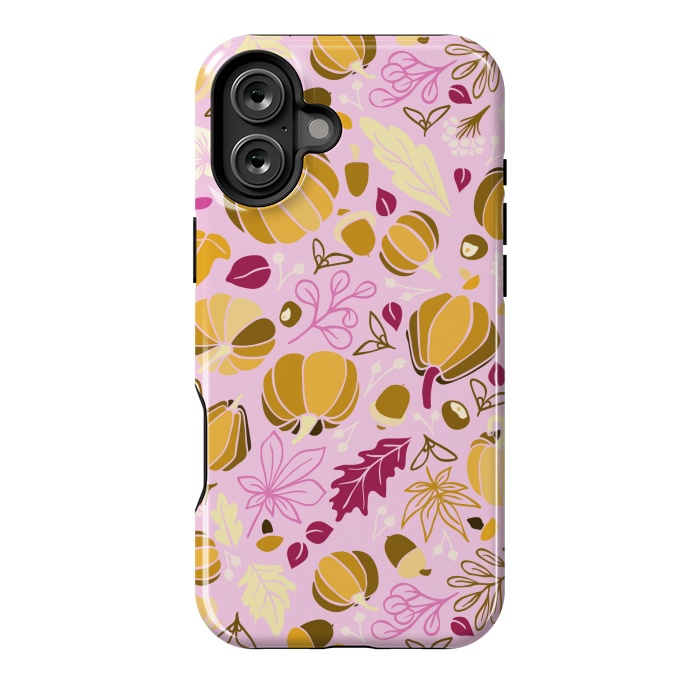 iPhone 16 Plus StrongFit Fall Fruits in Pink and Orange by Paula Ohreen