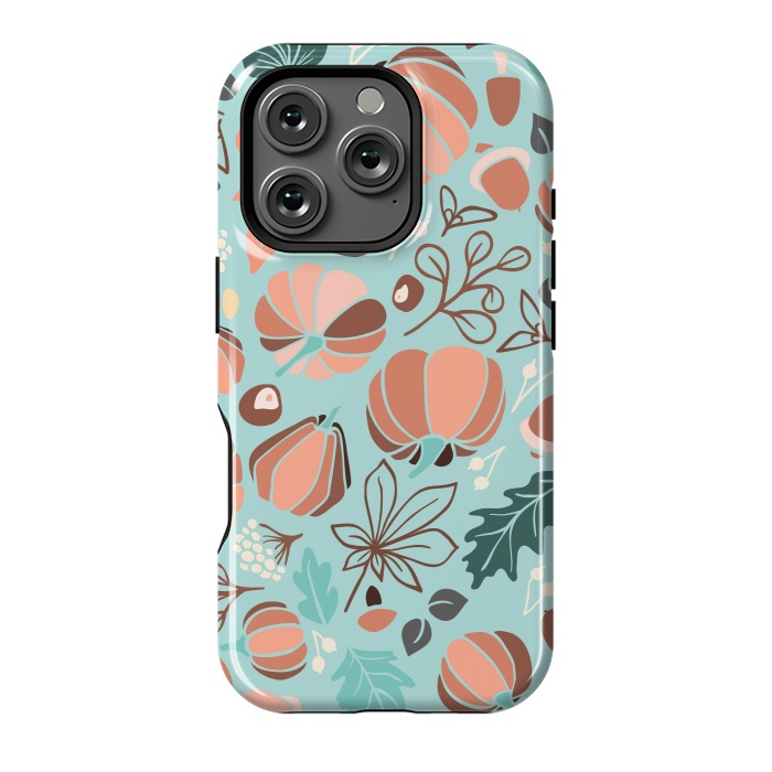 iPhone 16 Pro StrongFit Fall Fruits in Mint and Orange by Paula Ohreen