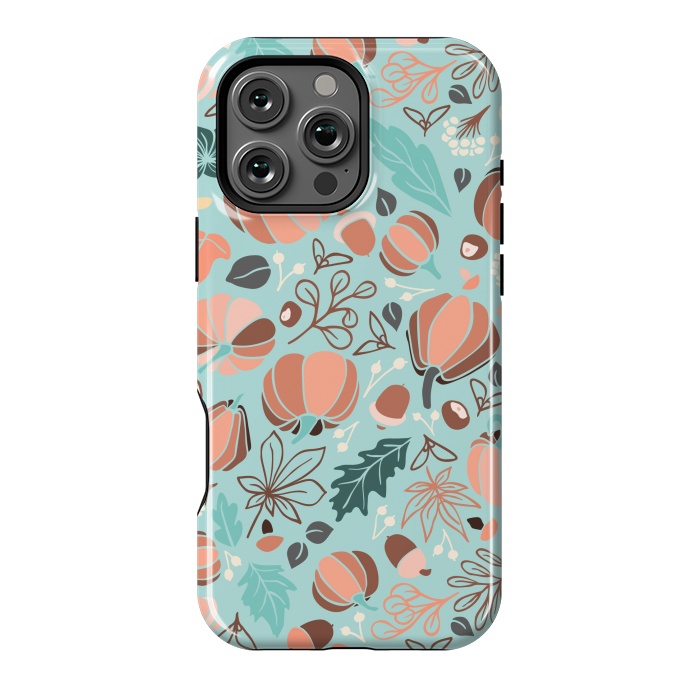 iPhone 16 Pro Max StrongFit Fall Fruits in Mint and Orange by Paula Ohreen