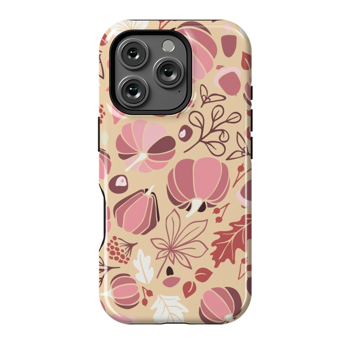 iPhone 16 Pro StrongFit Fall Fruits in Cream and Pink by Paula Ohreen