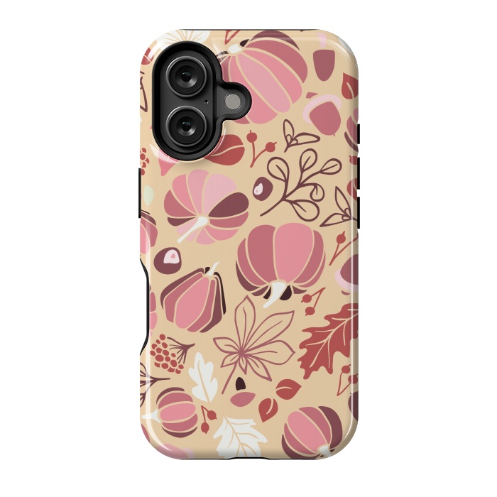 iPhone 16 StrongFit Fall Fruits in Cream and Pink by Paula Ohreen