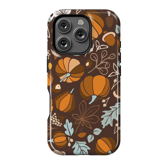 iPhone 16 Pro StrongFit Fall Fruits in Brown and Mustard by Paula Ohreen