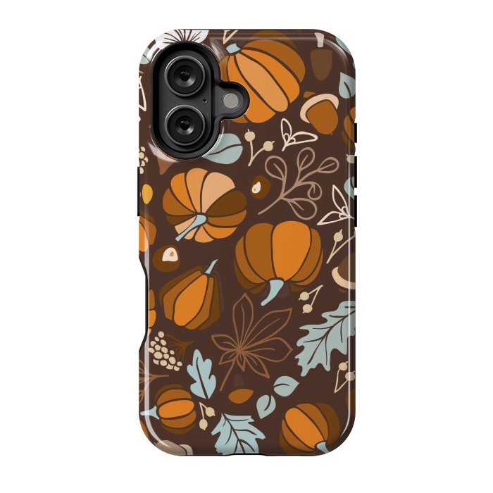 iPhone 16 StrongFit Fall Fruits in Brown and Mustard by Paula Ohreen