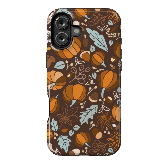 iPhone 16 Plus StrongFit Fall Fruits in Brown and Mustard by Paula Ohreen