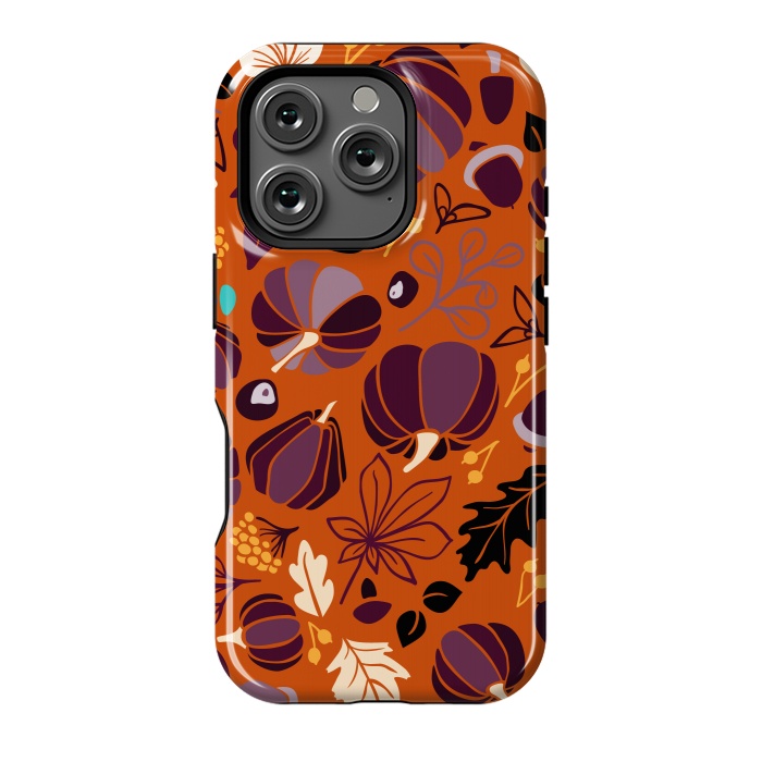 iPhone 16 Pro StrongFit Fall Fruits in Orange and Purple by Paula Ohreen