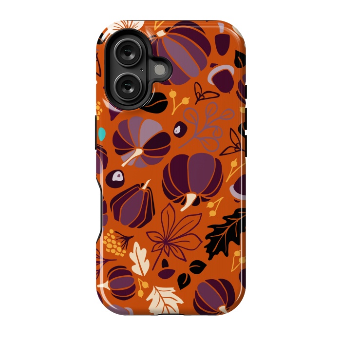 iPhone 16 StrongFit Fall Fruits in Orange and Purple by Paula Ohreen