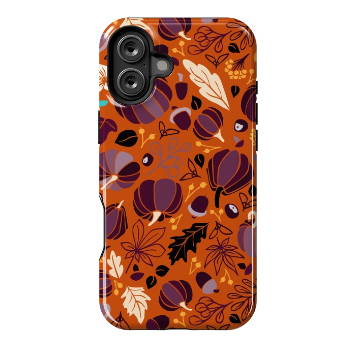 iPhone 16 Plus StrongFit Fall Fruits in Orange and Purple by Paula Ohreen