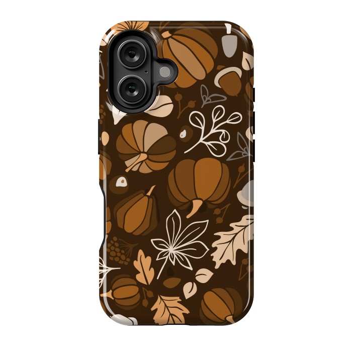 iPhone 16 StrongFit Fall Fruits in Brown and Beige by Paula Ohreen