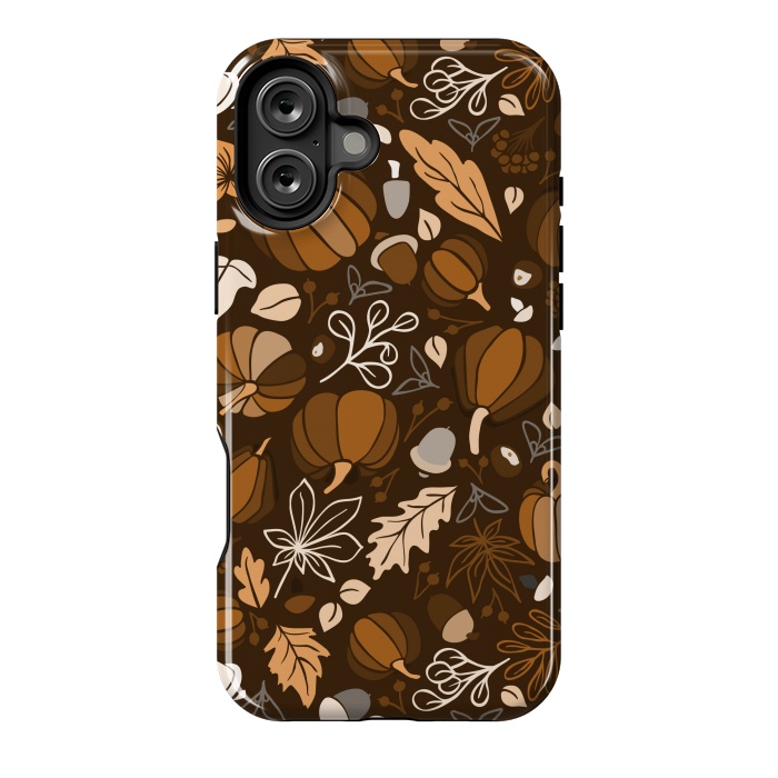 iPhone 16 Plus StrongFit Fall Fruits in Brown and Beige by Paula Ohreen