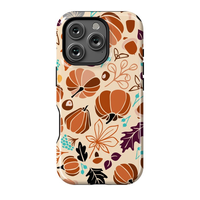 iPhone 16 Pro StrongFit Fall Fruits in Cream and Orange by Paula Ohreen