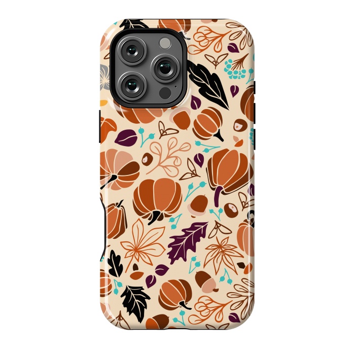 iPhone 16 Pro Max StrongFit Fall Fruits in Cream and Orange by Paula Ohreen