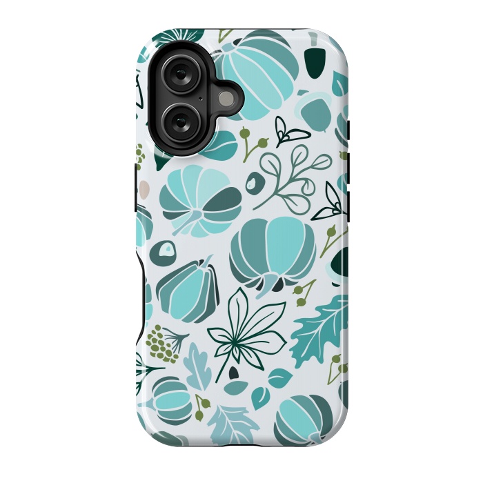 iPhone 16 StrongFit Fall Fruits in Blue and Green by Paula Ohreen