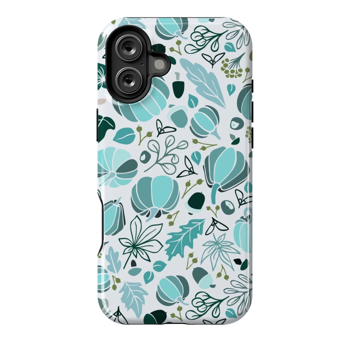 iPhone 16 Plus StrongFit Fall Fruits in Blue and Green by Paula Ohreen