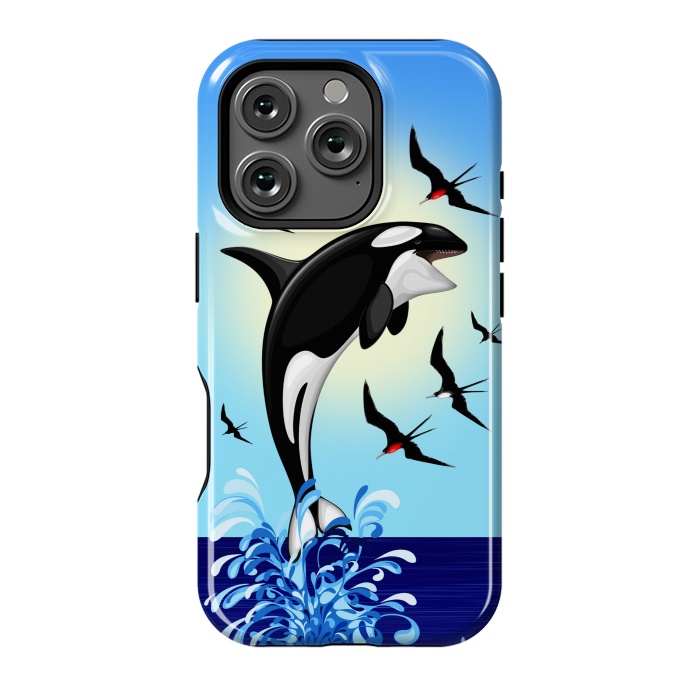 iPhone 16 Pro StrongFit Orca Killer Whale jumping out of Ocean by BluedarkArt