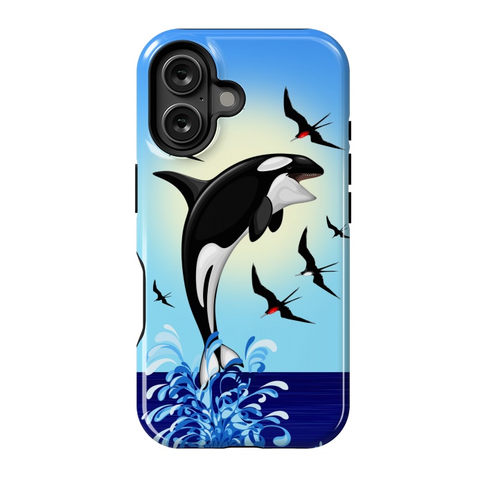 iPhone 16 StrongFit Orca Killer Whale jumping out of Ocean by BluedarkArt