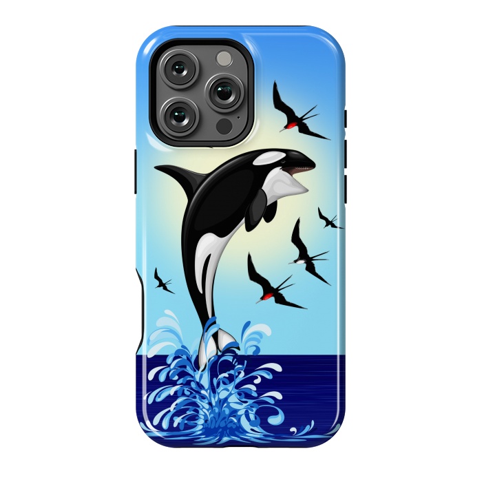 iPhone 16 Pro Max StrongFit Orca Killer Whale jumping out of Ocean by BluedarkArt