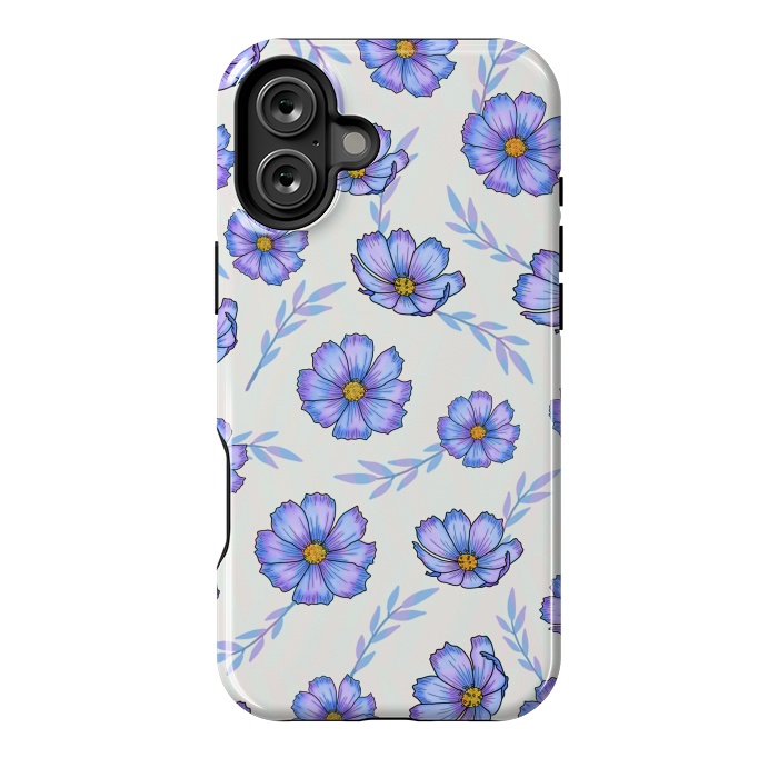 iPhone 16 Plus StrongFit Purple blue flowers by Jms