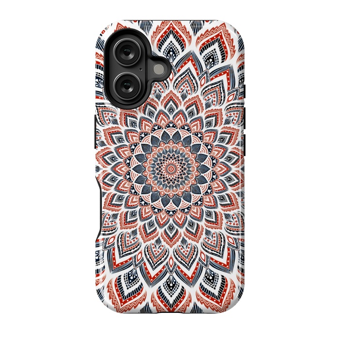 iPhone 16 StrongFit Blue red mandala by Jms