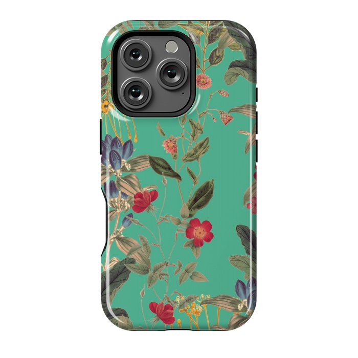 iPhone 16 Pro StrongFit Aqua Blooms by Zala Farah