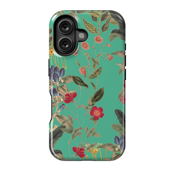 iPhone 16 StrongFit Aqua Blooms by Zala Farah