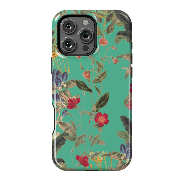 iPhone 16 Pro Max StrongFit Aqua Blooms by Zala Farah