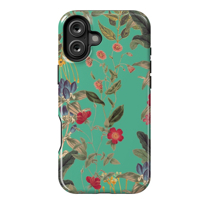 iPhone 16 Plus StrongFit Aqua Blooms by Zala Farah