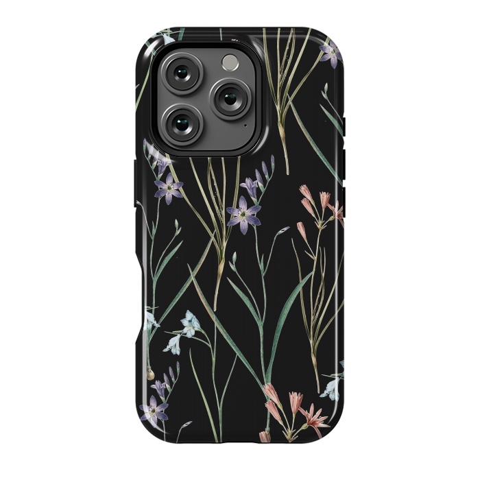 iPhone 16 Pro StrongFit Dainty Floral Darkness by Zala Farah