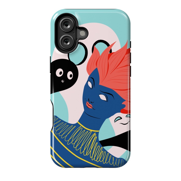 iPhone 16 Plus StrongFit Alien Girl With Ghost Imaginary Friends by Boriana Giormova