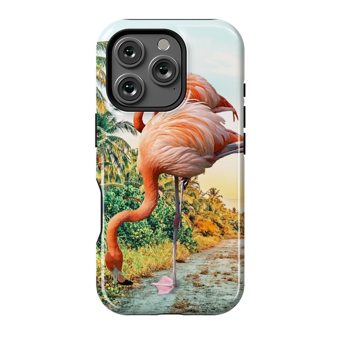 iPhone 16 Pro StrongFit Flamingo Vacay by Uma Prabhakar Gokhale