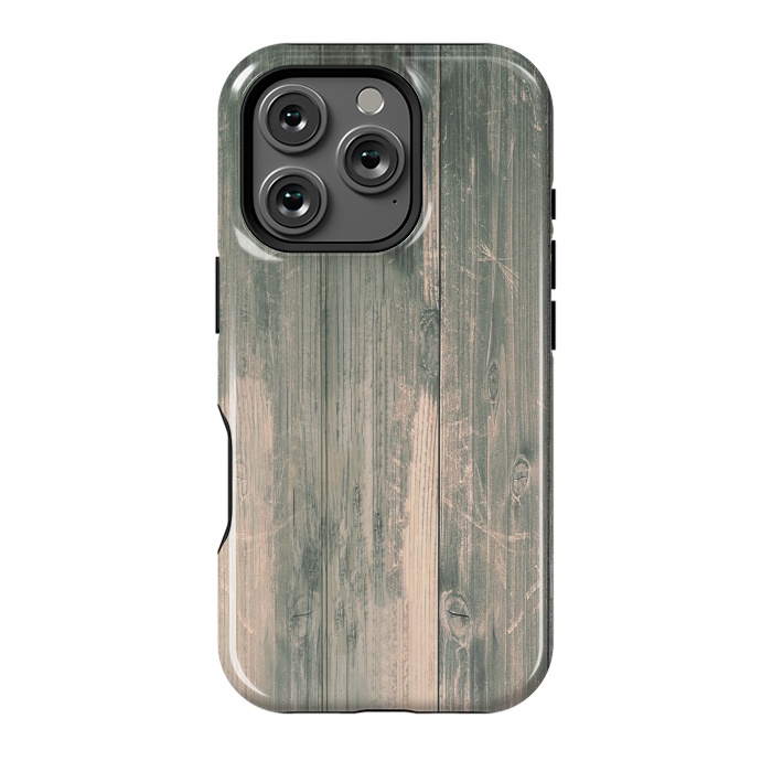 iPhone 16 Pro StrongFit grey wood by haroulita