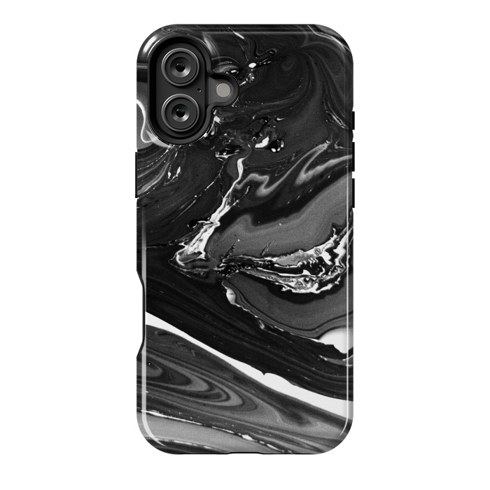 iPhone 16 Plus StrongFit black white minimal marble by haroulita