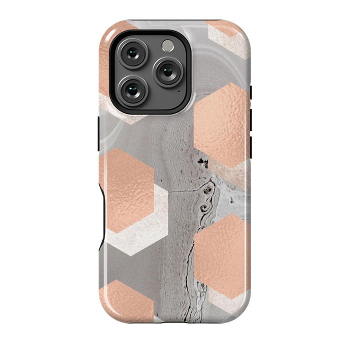 iPhone 16 Pro StrongFit rose gold marble by haroulita